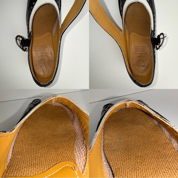 Vintage Dr. Martens England 8307 Black White Wingtip Heel Mary Janes Shoes UK 4 - Picture 14 of 16